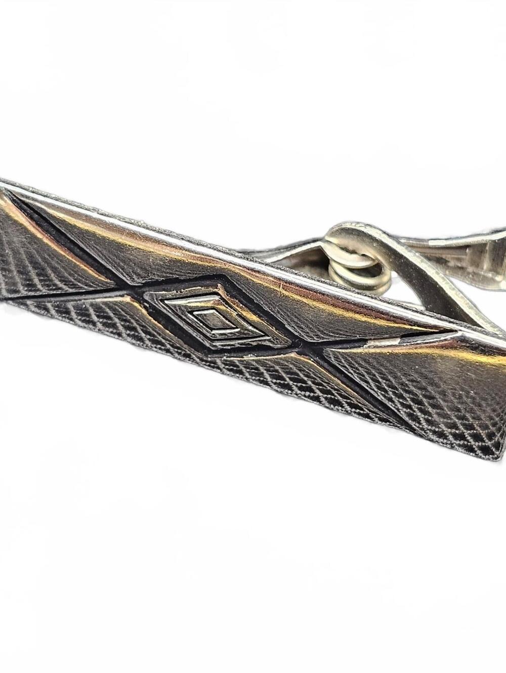 Engraved Silver Tone Tie Clip